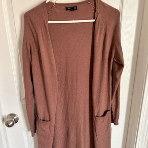 Love Tree Cozy Brown Long Open Front Cardigan